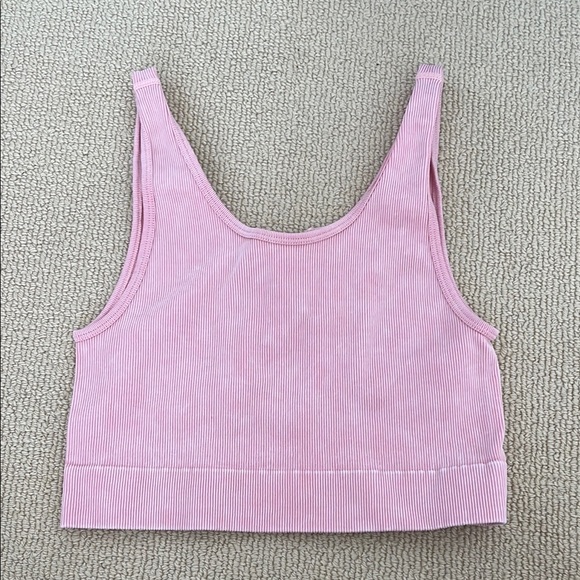 Pink Ribbed Crop Top - Picture 3 of 3